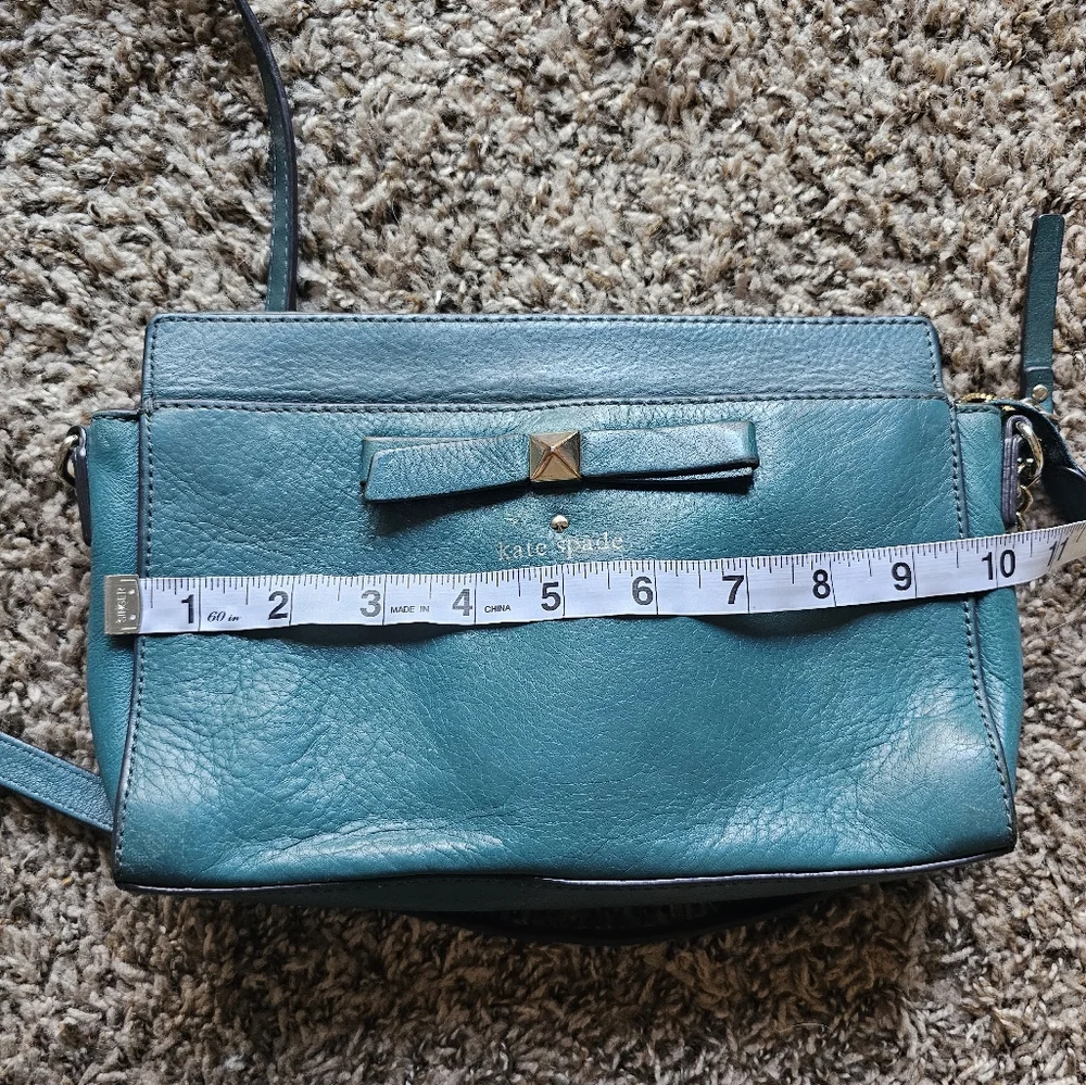 Kate Spade leather sea blue bow on a‎ front crossbody bag